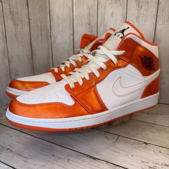 Jordan Other - Nike Men's Air Jordan 1 SE Mid Electro Orange White Retro Size 14 (DM3531-800)